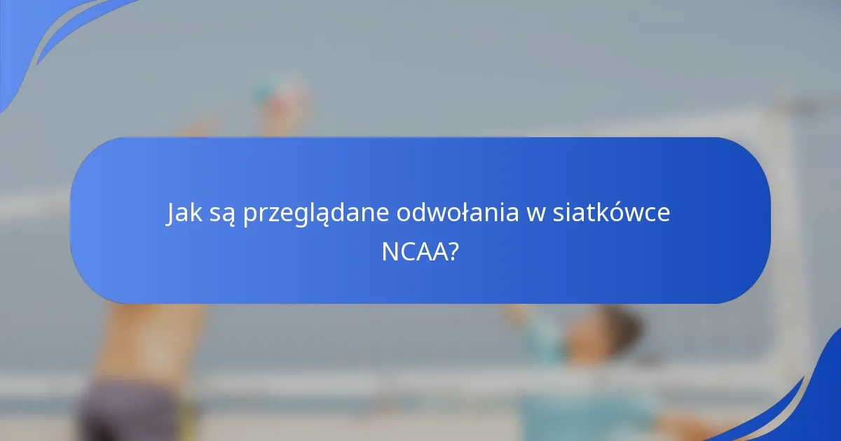 Jak są przeglądane odwołania w siatkówce NCAA?
